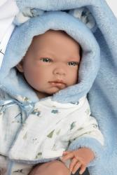Llorens Llorens 73897 NEW BORN CHLAPČEK - realistická bábika bábätko s celovinylovým telom - 40