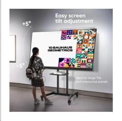 Onkron TS1891 výškovo nastaviteľný mobilný stojan pre TV 50"-90" s policami, čierny, VESA max 800x60  + doručenie zadarmo 