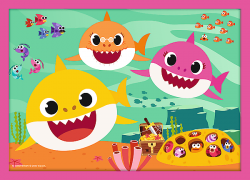 Trefl Trefl Puzzle 4v1 - Žraločia rodina / Viacom Baby Shark