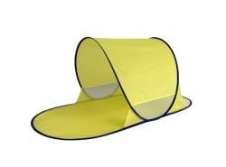 Teddies Stan plážový s UV filtrom 140x70x62cm samorozkladací polyester/kov ovál žltý v látkovej tašk