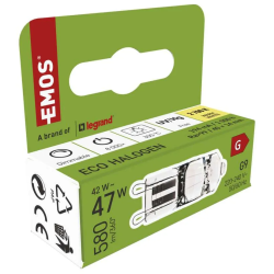 Emos Eco halogen JC G9 45W teplá biela