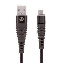 Forever USB-C kábel 1m shark čierny textilný