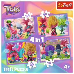 Trefl Trefl Puzzle 4v1 - Dobrodružstvá farebných Trollov / Universal Trolls 3 (2023)