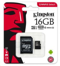 Kingston Canvas Select MicroSDHC 16GB Class 10 UHS-I (r80MB,w10MB)