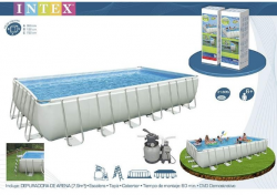 Intex bazén Metal Ultra Frame obdĺžnikový 732x366x132 cm s filtračným zariadením 28362