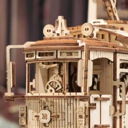 RoboTime 3D drevené mechanické puzzle Električka
