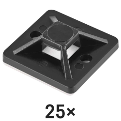 Emos Samolepiace príchytky sťahovacej pásky 20×20mm, čierne, 25ks
