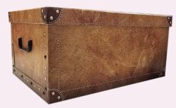 Úložná krabica MAXI LEATHER CREAM 51x37x24cm