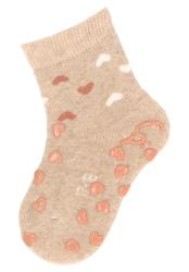 STERNTALER Ponožky protišmykové na lozenie Myška a srdiečka ABS 2ks hnedá melanž dievča v.18 6-12m