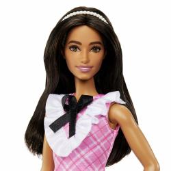 Mattel Mattel Barbie Modelka - ružové kockované šaty