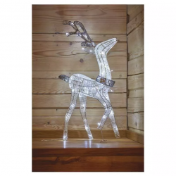 Emos LED vianočný 3D sob 76 cm, vnútorný, studená biela, časovač poškodený kus