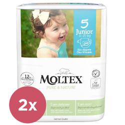2x MOLTEX Pure&Nature Plienky jednorázové 5 Junior (11-25 kg) 25 ks