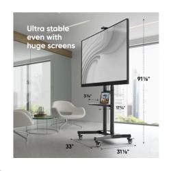 Onkron TS1891 výškovo nastaviteľný mobilný stojan pre TV 50"-90" s policami, čierny, VESA max 800x60  + doručenie zadarmo 