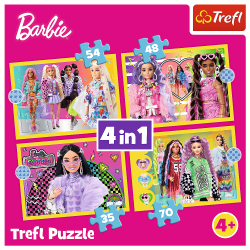 Trefl Trefl Puzzle 4v1 - Šťastný svet Barbie / Mattel, Barbie