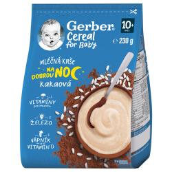 GERBER Kaša mliečna cereal kakaová Dobrú noc 230 g