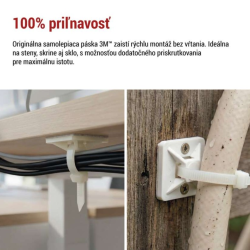 Emos Samolepiace príchytky sťahovacej pásky 20×20mm, biele, 25ks