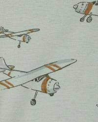 CARTER'S Body dlhý rukáv Green Stripe Airplane chlapec 4ks 18m/ veľ. 86
