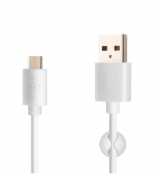 FIXED kábel USB-C 1m 3A biely