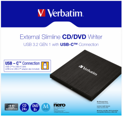 Verbatim External Slimline Writer USB-C
