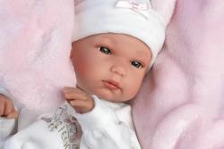 Llorens Llorens 63598 NEW BORN dievčatko - realistická bábika bábätko s celovinylovým telom - 35cm