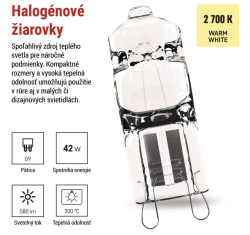 Emos Eco halogen JC G9 45W teplá biela