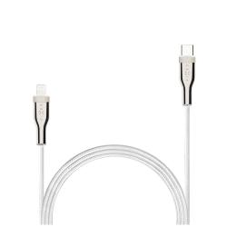 FIXED opletený kábel USB-C to Lightning PD 1.2m biely