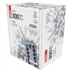 Emos LED vianočné cencúle 5m, studená biela, ovládač, programy, časovač