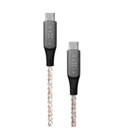 FIXED Svietiaci kábel USB-C to USB-C PD 1.2m dúhový