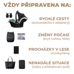 KINDERKRAFT SELECT Kočík kombinovaný 3v1 Prime 2 Venezian Black, Premium