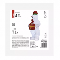 Emos LED ľadový medveď s vianočným darčekom nafukovací,240cm, vonk./vnút., studená biela