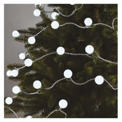 Emos Vianočná cherry reťaz 2.5cm guľôčky 4m, časovač, studená biela