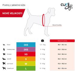 CURLI Postroj pre psov z jablčnej kože Black M, 6-9 kg