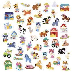 Janod Janod Stickers Veľké samolepky Farma 50 ks