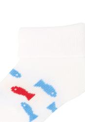 STERNTALER Ponožky morské zvieratká 3ks v balení biela chlapec veľ. 0 0-1m