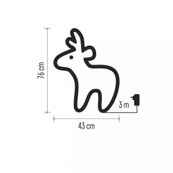Emos LED vianočný 3D sob 76 cm, vnútorný, studená biela, časovač poškodený kus