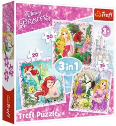 Trefl Trefl Puzzle 3v1  Rapunzel, Aurora a Ariel  Disney Princess