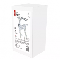 Emos LED vianočný 3D sob 76 cm, vnútorný, studená biela, časovač poškodený kus