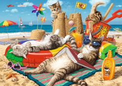 Trefl Trefl Puzzle 1000 Hidden Shapes - Mačky na pláži