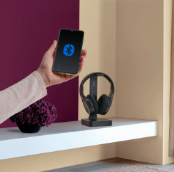 Hama Over-Ear televízne slúchadlá 2,4 GHz stanica + Bluetooth