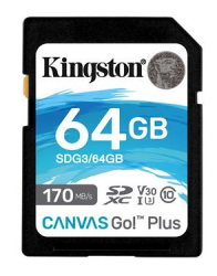 Kingston Canvas Go Plus SDXC 64GB class 10 UHS-I (r170MB,w70MB)