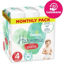 PAMPERS Harmonie Pants Nohavičky plienkové jednorazové 4 (9-15 kg) 96 ks