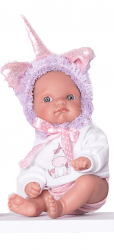 Antonio Juan Antonio Juan 85105-2 Jednorožec fialový - realistická bábika bábätko s celovinylovým te