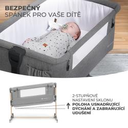 KINDERKRAFT Postieľka detská polohovateľná Neste grow Light Grey Full Wood