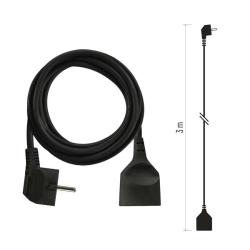 Emos 1 zásuvka 3m čierny 16A 1.5mm2