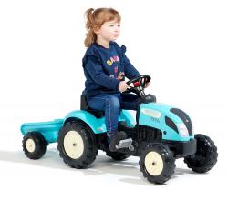 Falk Falk šliapací traktor s prívesom Kiddy Farm - modrý