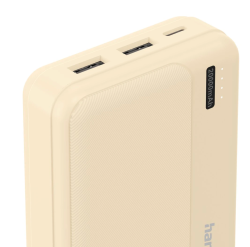 Hama Pocket 20 USB-C 20000mAh 2.1A pieskový