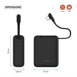 FIXED Zen 10 Loop USB-C 10000mAh 30W s LCD displejom a integrovaným káblom