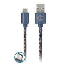 Forever USB-C kábel 1m modrý jeans