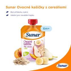 SUNAR Kapsička Ovocná kašička mix ovocia, ovsené vločky 120 g