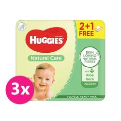 3x HUGGIES® Natural Care Obrúsky vlhčené 56x3 ks